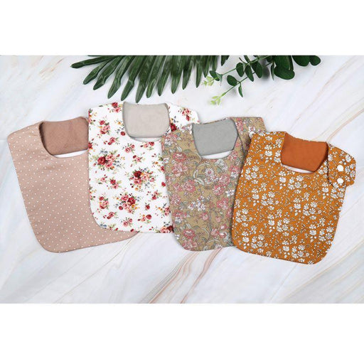 Floral Vintage Newborn Double Side Bibs Boys Girls Waterproof Linen Cotton Saliva Towel