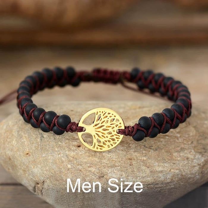 Modern handmade Luxury Tree Charm Bracelets African Japser String Braided Bracelets Lover Jewelry Gift For Men and Women