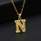 Modern NEW Luxury Shiny Tiny Gold Initial Letter Necklace For Women and Man In Jewelry Hip Hop Retro Design