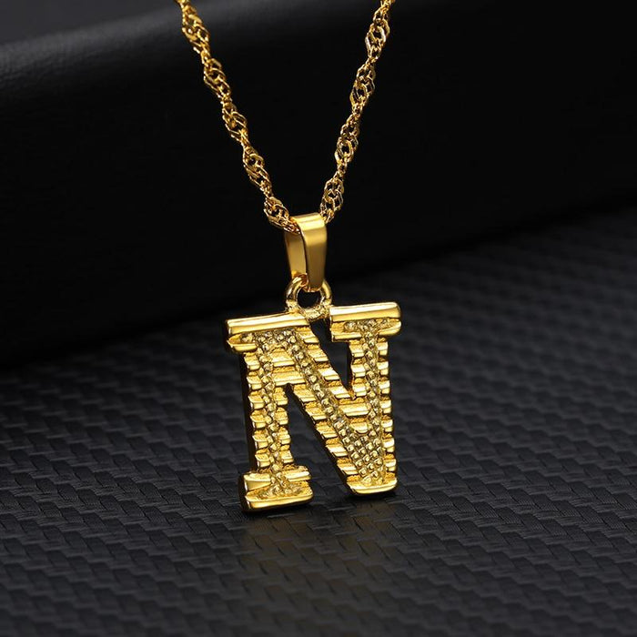 Modern NEW Luxury Shiny Tiny Gold Initial Letter Necklace For Women and Man In Jewelry Hip Hop Retro Design