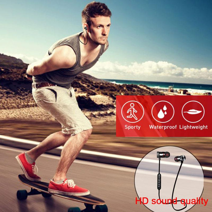 Luxury Modern New 5.0 Bluetooth Earphone Sports Neckband Magnetic Wireless earphones Stereo Earbuds Music Metal Headphones With Mic For All Phones