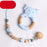 Modern Luxury Pacifier Clip Chain Beech Beads Silicone Elephant Pendant Baby Teething Nursing Clips Chain For Baby