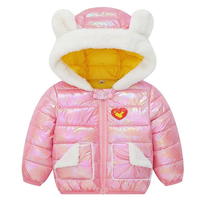 Infant Baby Hooded Warm Jackets For Baby Girls  and Baby Boys For WInter In Modern New Luxury Shiny Design