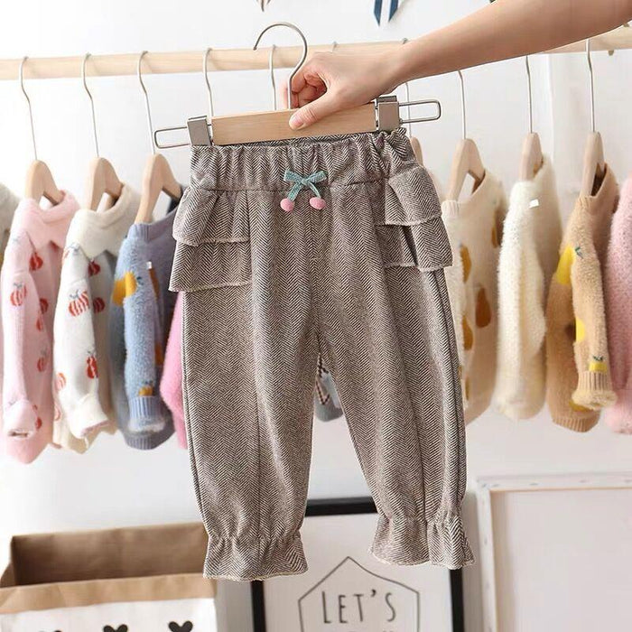 Clothing for Baby Girls Pants Dot Polka Bow Ruffles Casual Trousers Girls Princess Long Pant Children Clothes