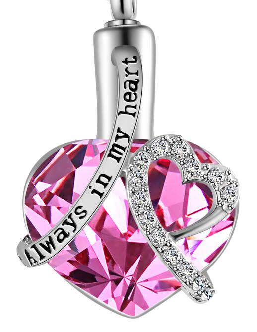 Lovely Always In My Heart Amazing Luxury Locket Screw Heart Birthstone Elegant Necklace Jewelry Keepsake Pendant