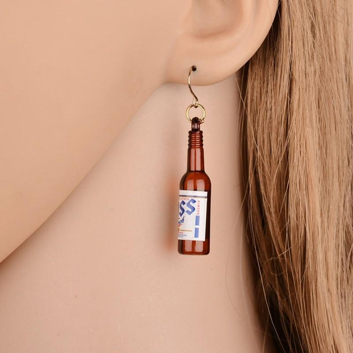 Fashion Creative Simulation of Mineral Water Bottles Earrings Cute Handmade Earrings Womens Jewelry