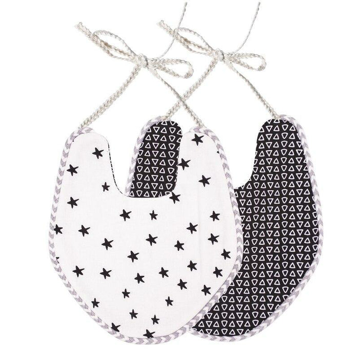 Double-deck Infant Baby Girl Boy Bib Kid Toddler Dinner Feeding Tassel Cotton Linen Burp Cloths