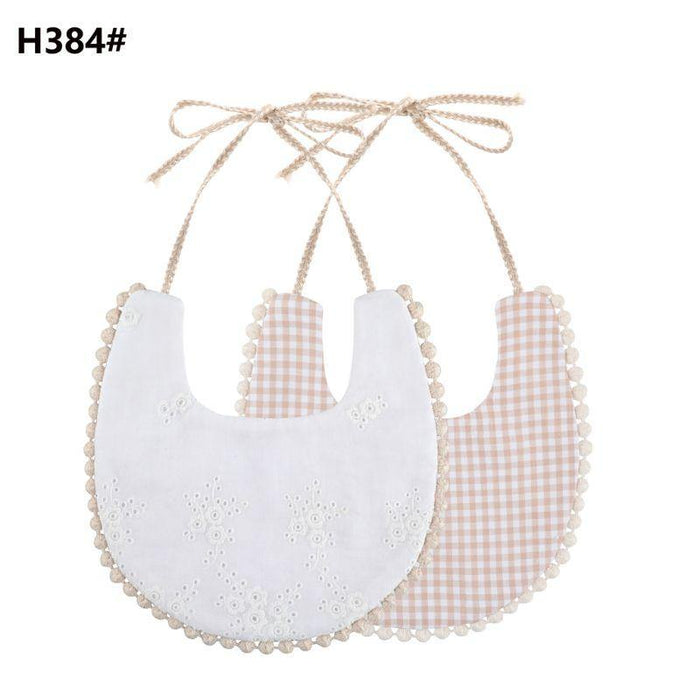 Infant Baby Bib Kid Toddler Dinner Feeding Tassel Double-side Cotton Linen Burp Cloths Saliva Towel For Baby