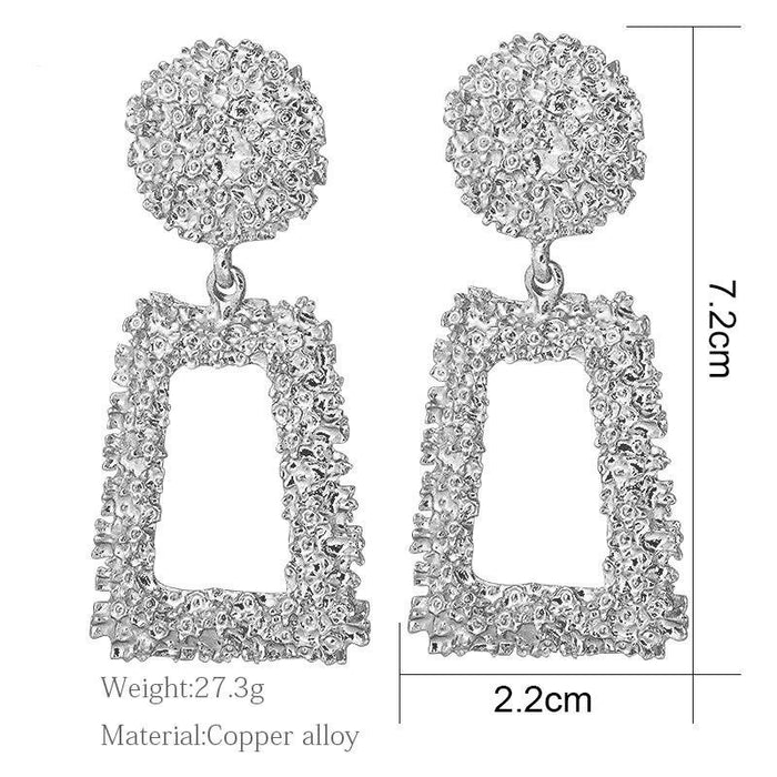 Luxury Diamond SHiny Fashion Statement Earrings Large Geometric Earrings For Women Hanging Dangle Earrings