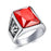 Epic King Men Hiphop Ring 316L Stainless Steel Black/Red Stone Ring Rock Fashion Jewelry For Men