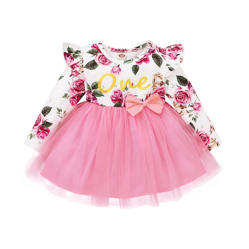 Baby Girl  Flower  Dress Pretty Bow  Outfits Long Sleeve Toddler Girl Unique Design Perfect Gift