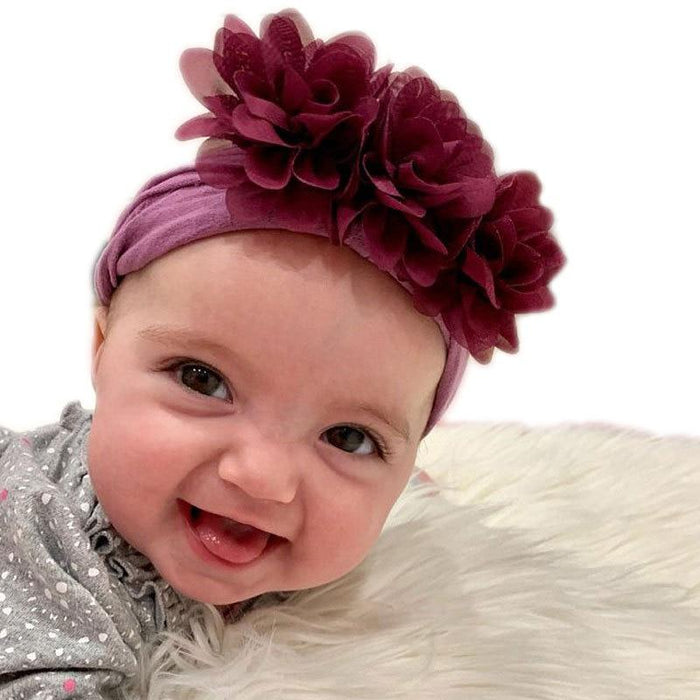 Baby Bows headbands Turban Kids Artificial Floral Elastic Toddler Solid Headband Hair Band Bow For Girls