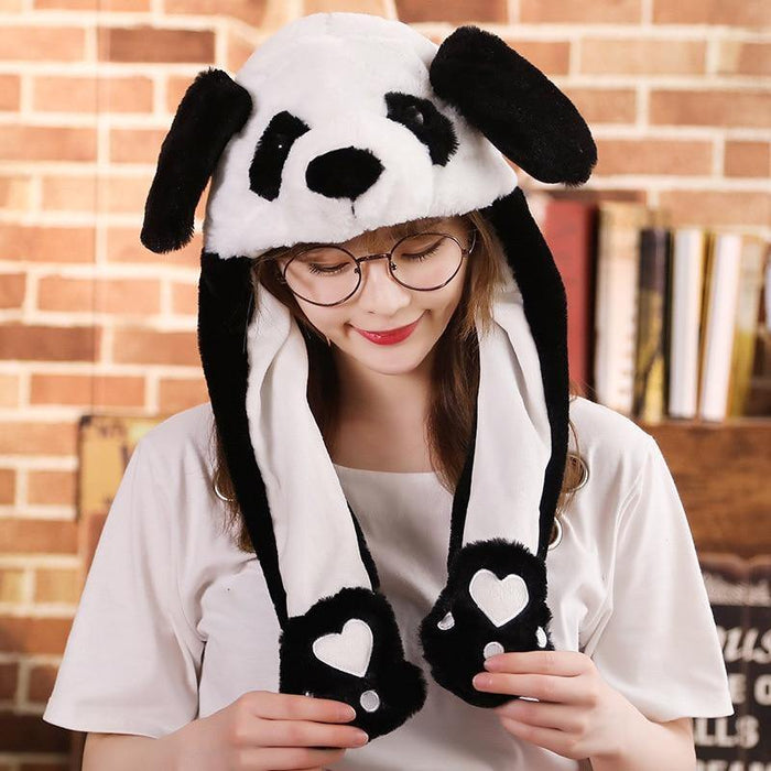 Modern Elegant Winter Interesting Girls Animals Ear Moving Jumping Hats Children and Adults Women Warm Rabbit Winter Caps In Modern Design