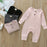 Infant Baby Boy Girl Cotton Romper Knitted Ribbed Jumpsuit Solid Clothes Warm Outfit For Kids