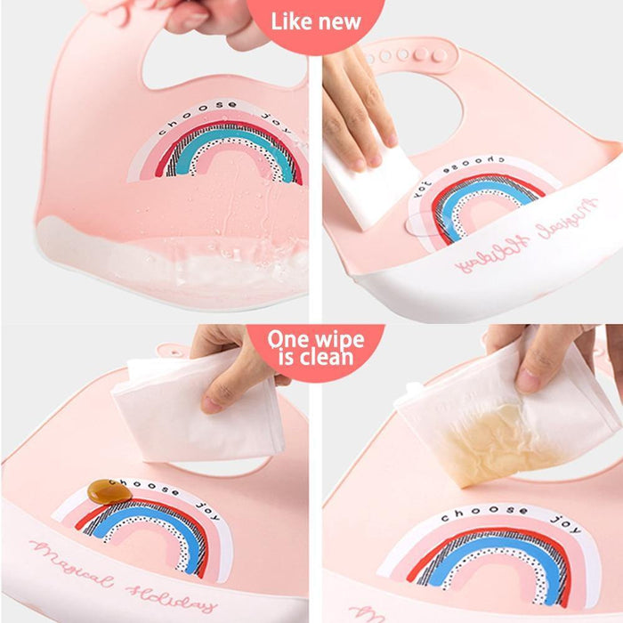 Bib Waterproof Silicone Feeding Saliva Towel Newborn  Adjustable Bur Cloth Turban Disposable Cartoon with Elegant Deisgn For Baby and Kids