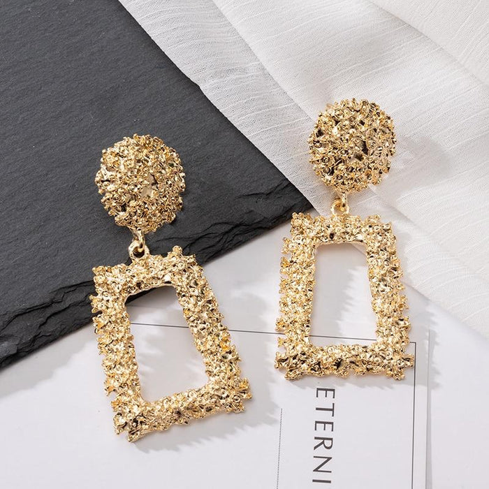 Luxury Diamond SHiny Fashion Statement Earrings Large Geometric Earrings For Women Hanging Dangle Earrings