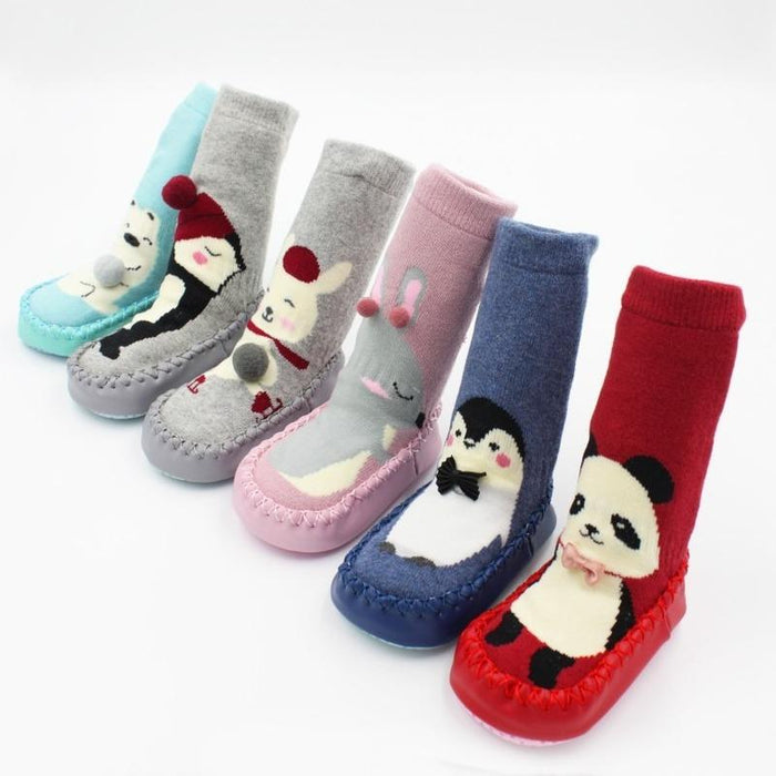 Indoor Sock Shoes Newborn Flexible Baby Soft Socks Winter Cotton Baby Girl Warm Sock With Rubber Soles