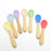 2PCS  Bamboo Training Spoons Organic Soft Baby Feeding Silicone Tip Spoon Scoop Easy Grip Handle Toddlers Infant Gifts For Parents And Baby Boys Or Girls