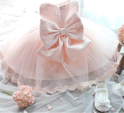 Luxury Modern Designer Baby Girls Flower Gowns Baptism Princess tutu Birthday Dress WIth Big Bow On Back