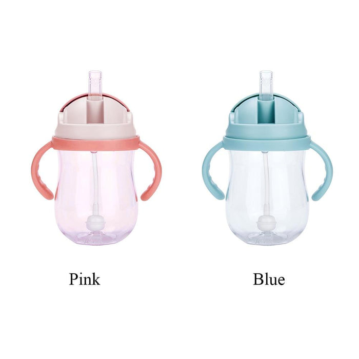 Water Straw Drinking Feeding Bottle Silicone Leakproof With Handles Wide Mouth Suction Babies Cups Bottles for Kids