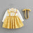 Modern New Baby Girl Dress Cotton Print Bow Princess Dress With Baby Headbands 2pcs Clothes Set With Bow