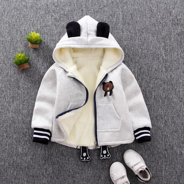 Winter Baby Warm Cotton Coat for Children Outerwear, Newborn Jacket For Infant Clothing For Boys and Girls In Bear Design For Autumn and Winter Season