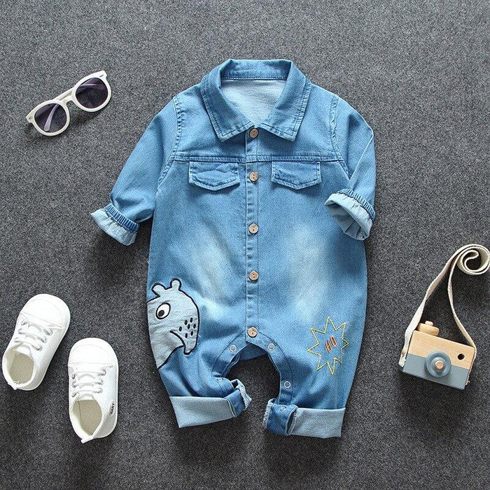 Modern Baby Newborn Jeans Style Romper and Jumpsuit Cartoon Jumpsuit Baby Boy Clothes