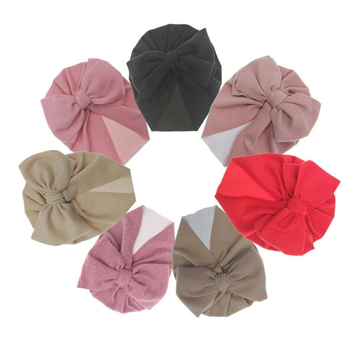 Cute Bows Baby Hat Knot Intant Baby Girls Newborn Turban Soft Children Kids Toddler Beanie Cap