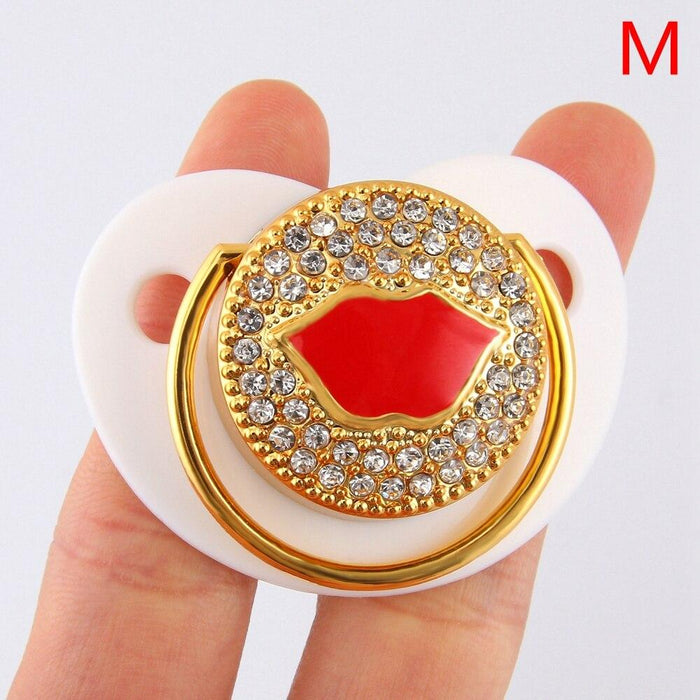 Diamond Luxury Modern Cartoon Eye Baby Pacifier Bling Newborn Kids Baby Boys Girl Nipples Silicone Pacifier For Baby