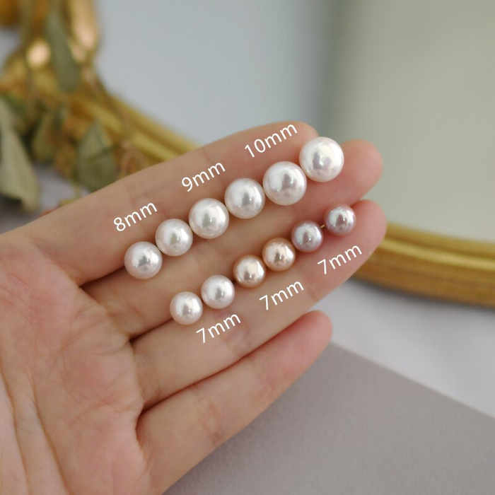 Elegant Natural Freshwater Pearl Stud Earrings Luxury For Women Real 925 Sterling Silver Epic Jewelry Gift