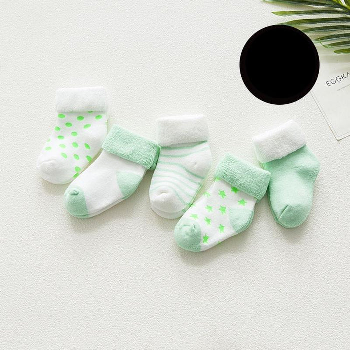 5 Pair High Quality Thicken Cartoon Comfort Cotton Newborn Socks Kids Boy And Girl Socks