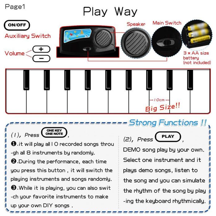 Electronic Musical Mat Carpets Keyboard Baby Piano Play Mat Toy Musical Instrument Music Toys Educational Toys Fro Kids