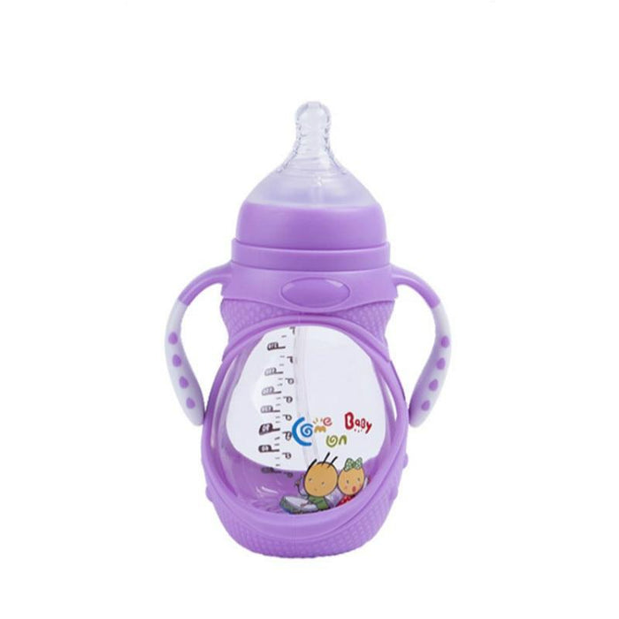 Infant Food Silicone Glass Feeding Bottle For Baby Feeding Bottle Children Drink Water to Feed Glass For Baby