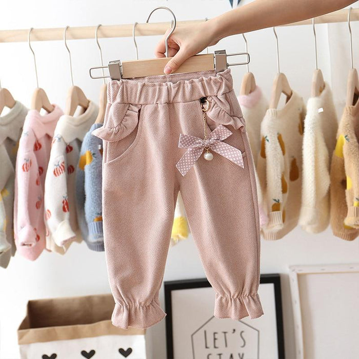 Clothing for Baby Girls Pants Dot Polka Bow Ruffles Casual Trousers Girls Princess Long Pant Children Clothes