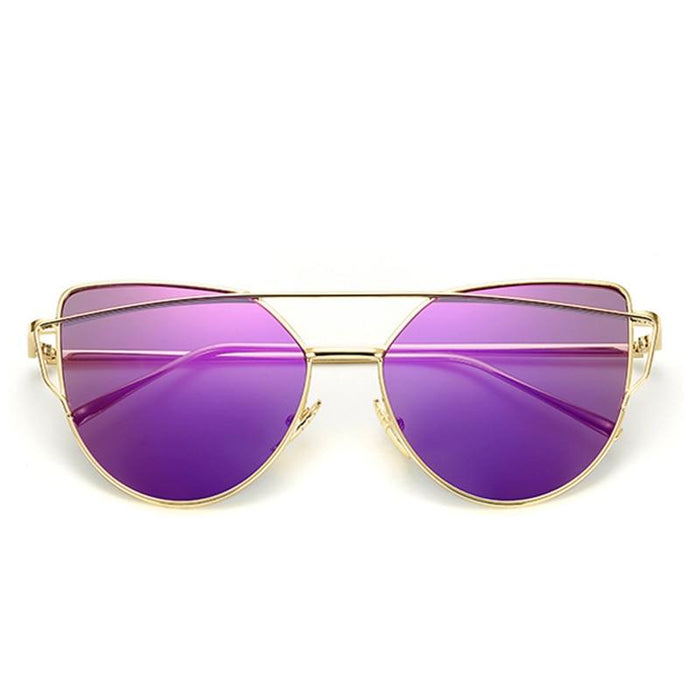 NEW  Stevvex Designer Cat eye Sunglasses For Women and Ladies in Vintage Metal Reflective Glasse Mirror Retro Oculos De Sol Gafas Style With UV 400 Protection