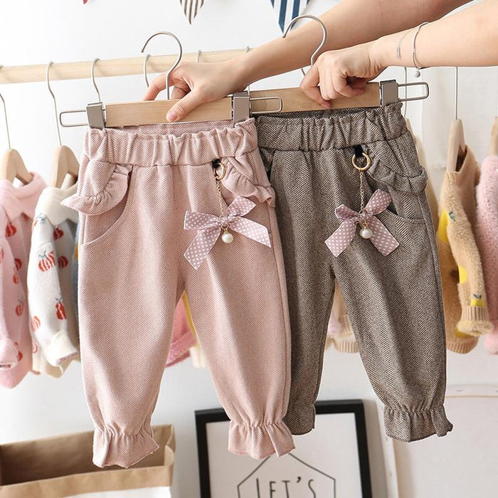 Clothing for Baby Girls Pants Dot Polka Bow Ruffles Casual Trousers Girls Princess Long Pant Children Clothes