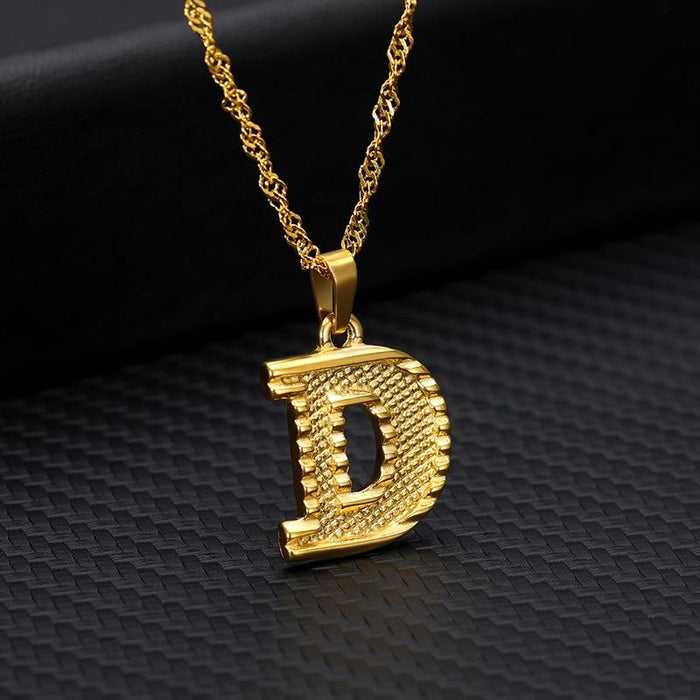 Modern NEW Luxury Shiny Tiny Gold Initial Letter Necklace For Women and Man In Jewelry Hip Hop Retro Design