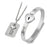 Fashion Concentric Lock Key Titanium Steel Stainless Steel Luxury Jewelry Bracelet and Necklace Couple Sets For Women