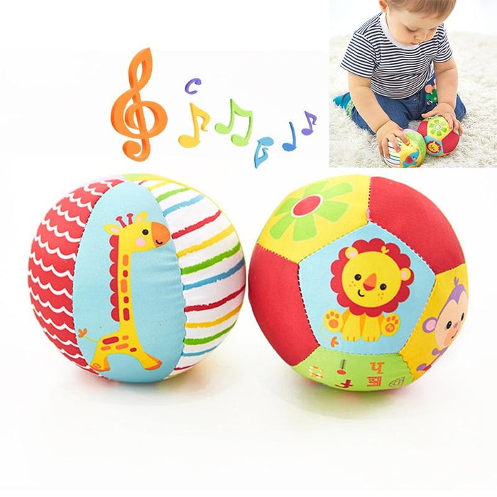 Animal Ball Soft Plush Baby Mobile Toys With Sound Baby Rattle Body Building Ball Newborn Educational Toys For Kids