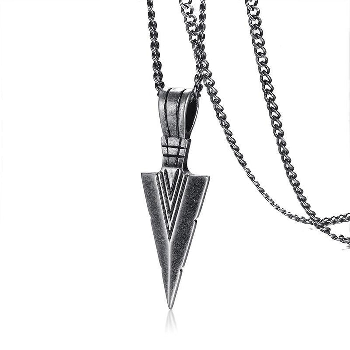 Luxury Arrowhead Primal Stainless Steel Necklace For Men In Tribunal Surf Retro Jewelry Modern Design