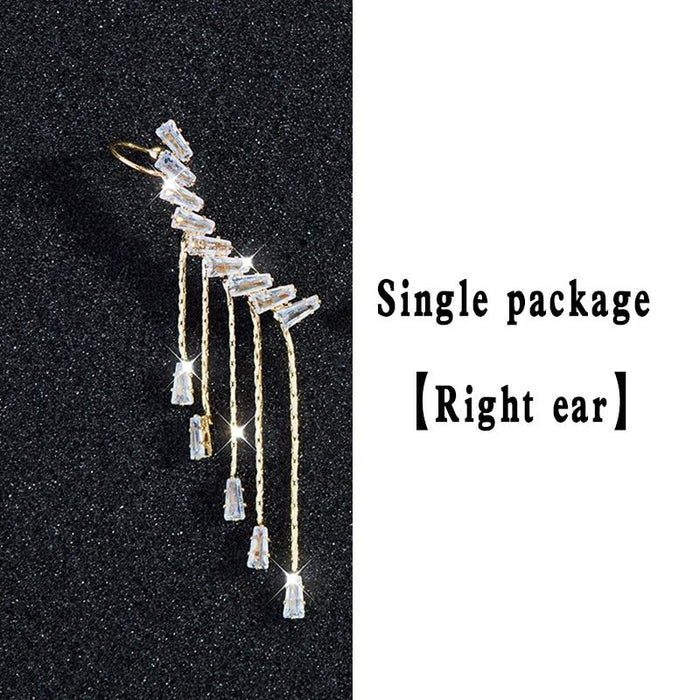 Luxury Elegant Crytal Angel wings Rhinestone Hanging Dangle Exaggerated Fashion Stud Earrings With Elegant Anti-allergy Design For Ladies and Women In New Trend Popular Style