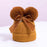 Baby Double Pompom Knitted Hat For Baby Girl Warm Thicker Children Infant Beanie Cap In elegant Winter Modern Deisgn With Big Bow