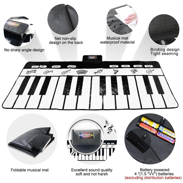 Electronic Musical Piano Mat Keyboard Baby Crawling Touch Play Game Carpet Mat Educational Musical Instrument Toy For Kids