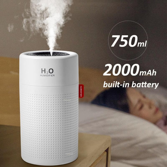 Wireless Air Humidifier USB Portbale Aroma Diffuser 2000mAh Battery Rechargeable Umidificador Essential Oil Humidificador Mist Maker