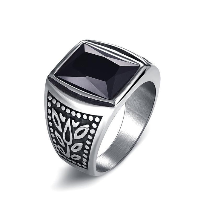 Epic King Men Hiphop Ring 316L Stainless Steel Black/Red Stone Ring Rock Fashion Jewelry For Men