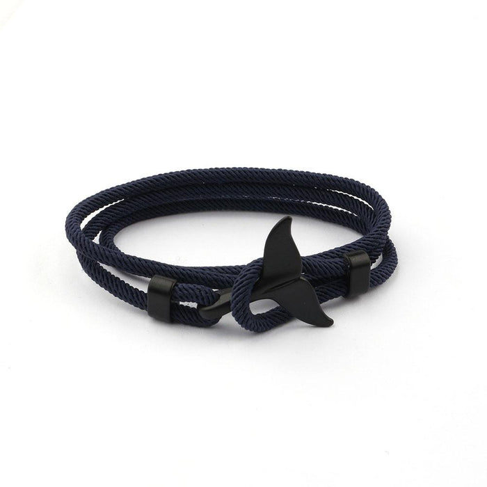 Whale Tail Anchor Bracelets Men And Women Charm Nautical Survival Rope Chain Bracelet Male Wrap Metal Hooks Fashion Gift