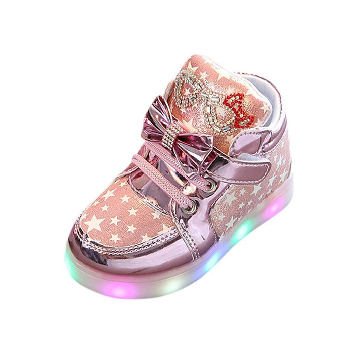 Modern Trend NEW Fashion Style Baby Fashion Sneakers For Children Girls  Star Luminous Child Casual Colorful Light LED Shoes Sneakers