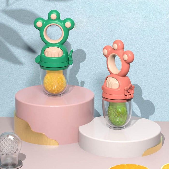 Modern Rotary Seal Non Slip Home Safe Baby Fruit Feeder Pacifier Fresh Food Bite Bag Soft Silicone Teething Toy For baby and Kids