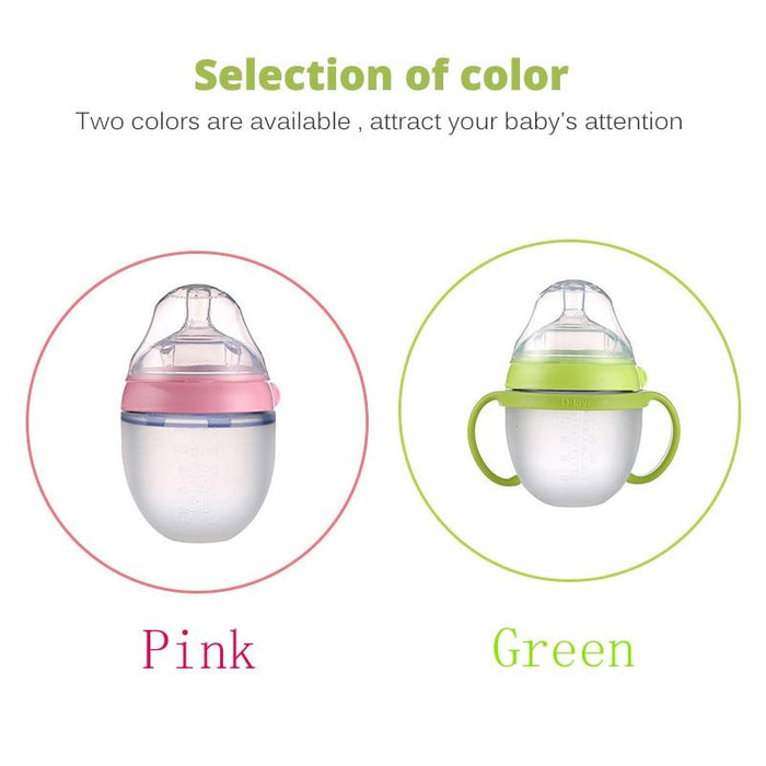 Baby Bottle For Milk and Breastmilk Wide Neck Soft Silicone Feeding Container Baby Water Bottle kids Nursing Bottles