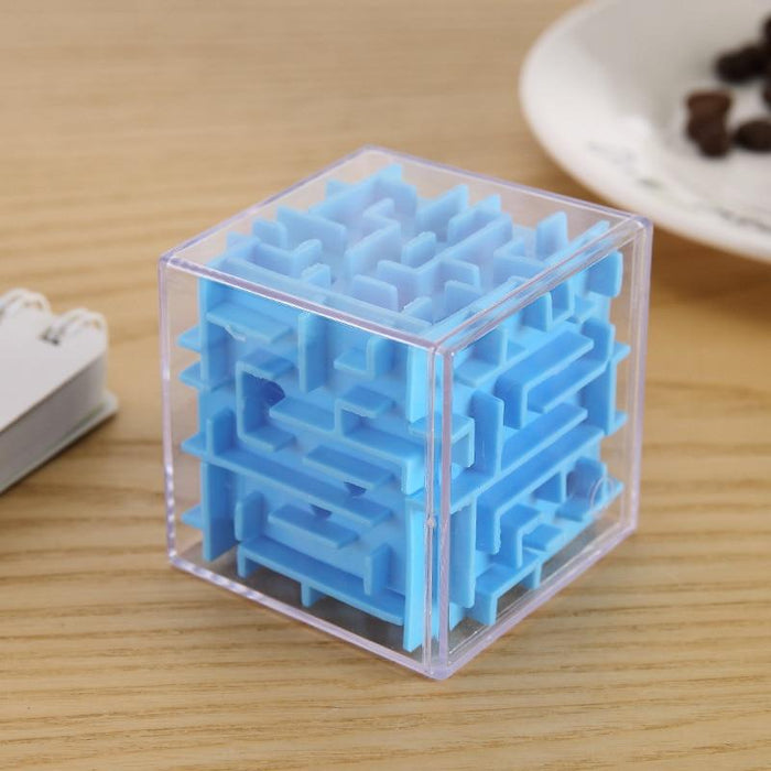 3D Maze Magic Cube Transparent Six-sided Puzzle Speed Cube Rolling Ball Game Maze Toys for Children Educational